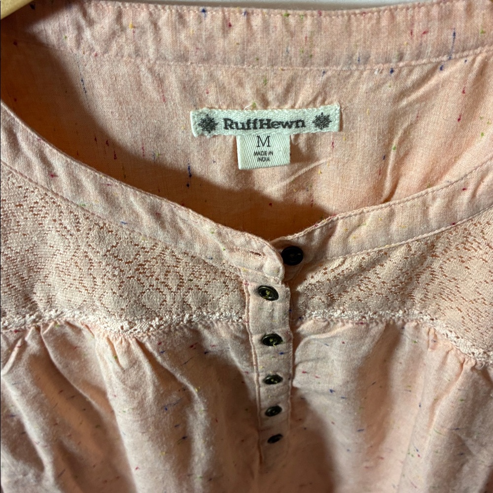 Lucky Brand Peach Lace Button-Up Blouse - Picture 6 of 11